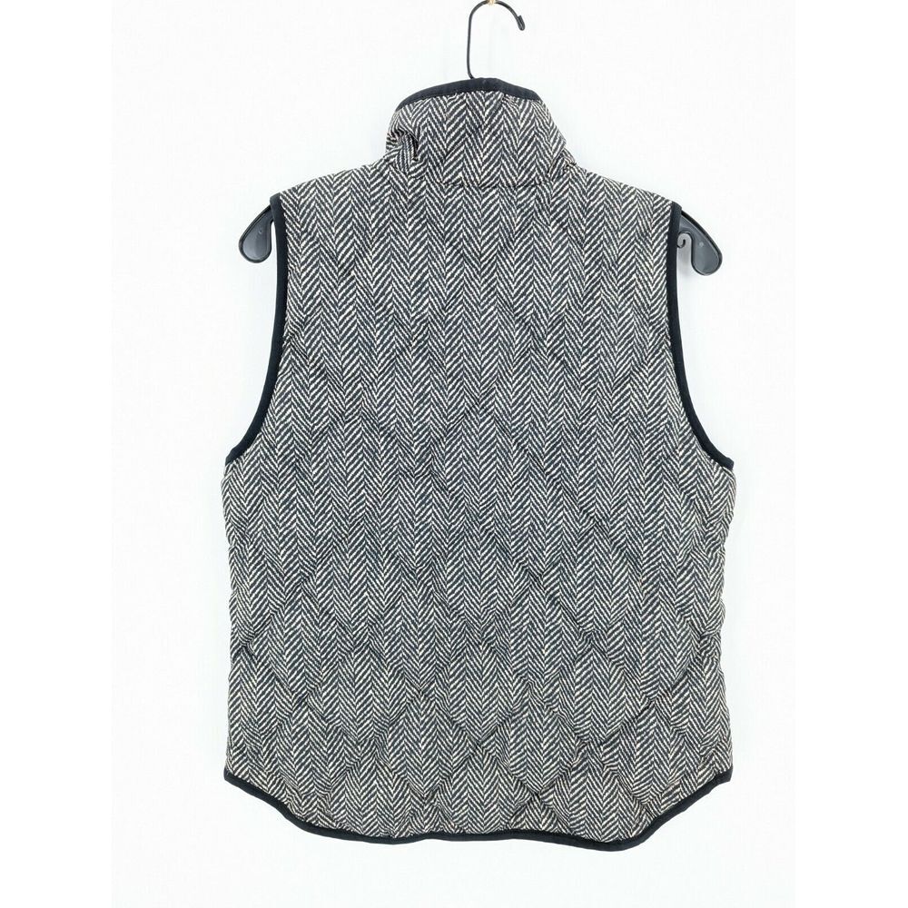 Women's J. Crew Quilted Down Herringbone Puffer Vest, Black & White, Small - Picture 6 of 7